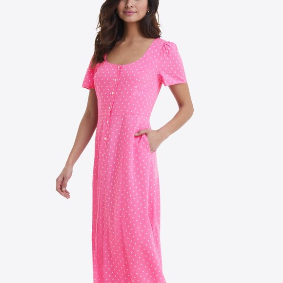 Draper James Dresses & Skirts - Women's Draper James Bonnie Midi Dress in Polka Dots Pink Size Women's 14